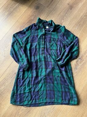 Women’s Green & Navy Plaid Button dress